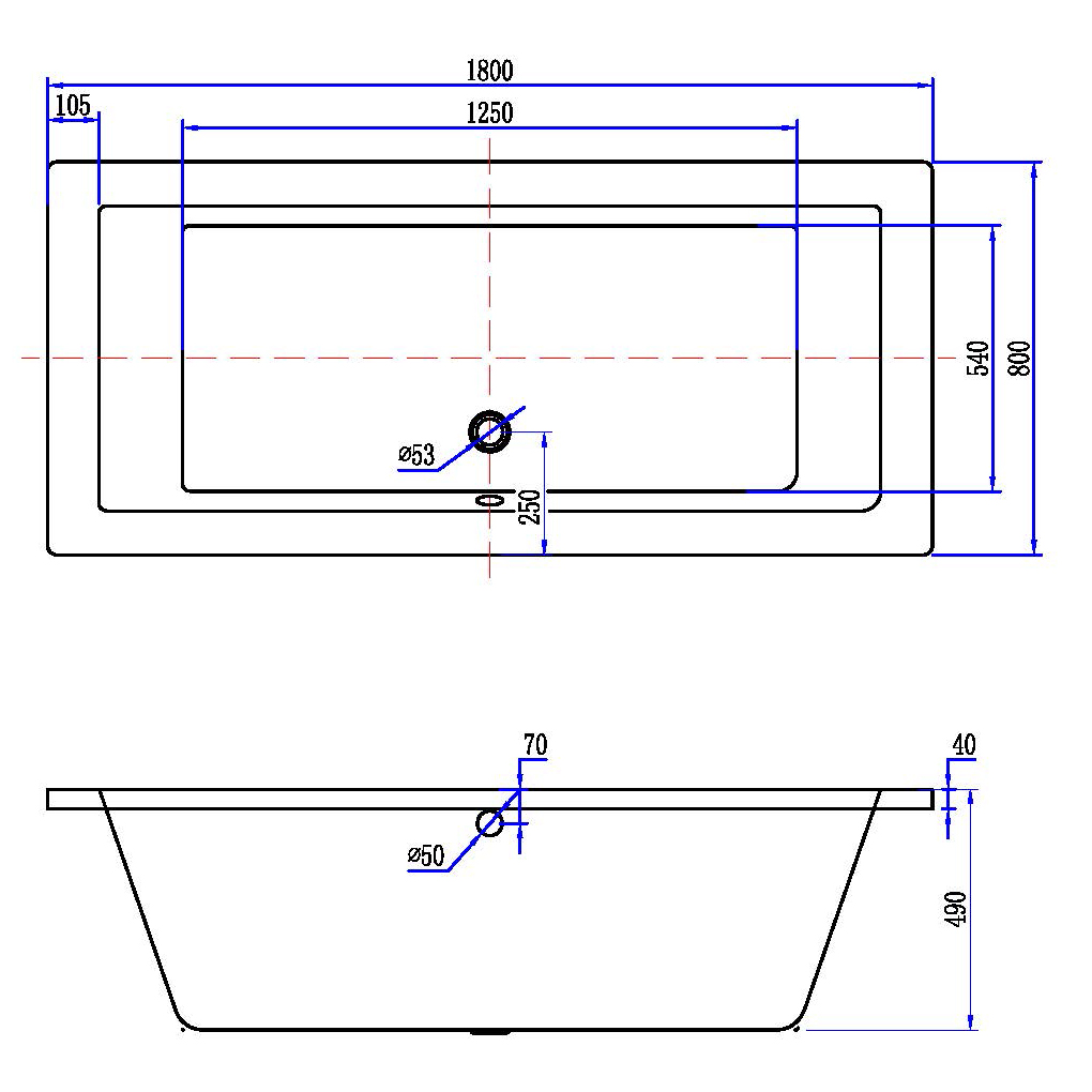 Wiesbaden Santino SQ Inbouw Duo Ligbad Acryl Mat Wit 180cm